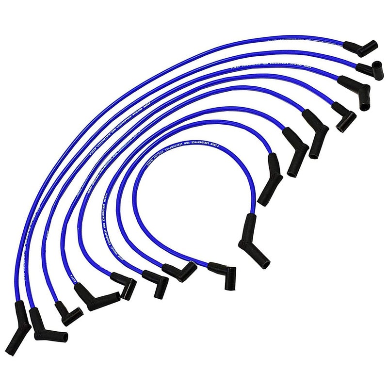 A-Team Performance Silicone Spark Plug Wire Set - High-Temp Silicone Wire with 90-Degree Distributor & 45-Degree Boots - Compatible with Ford SBF 221-351W Engines - 8 Pack, Blue, 8.0mm - Image 3